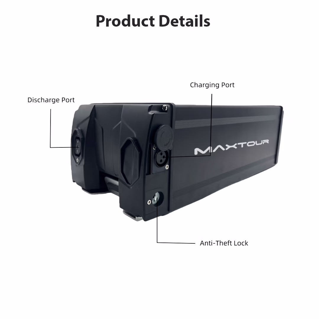 48V 52V 50Ah 30Ah Universal Rear Rack Battery for E-Bike Ultra-Large Capacity LG 21700 Cell With Smart BMS Extended-Range | Maxtour - Image 3